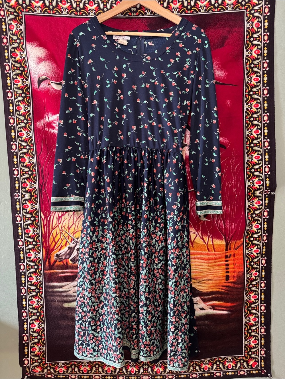 Vintage Matti of Lynne Micro Floral Midi Dress